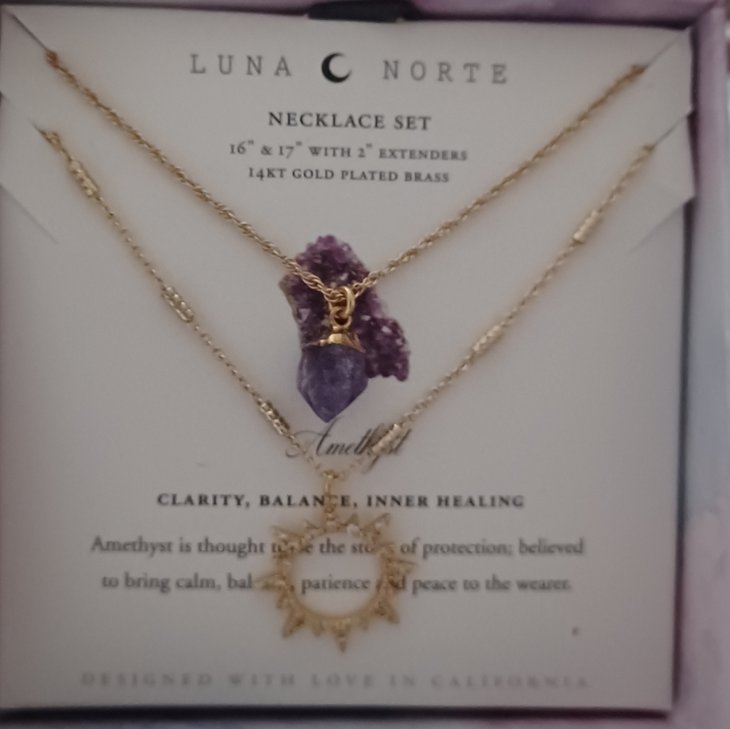 2 Luna Norte Gold Plated Necklaces For Clarity, Balance, And Inner Healing